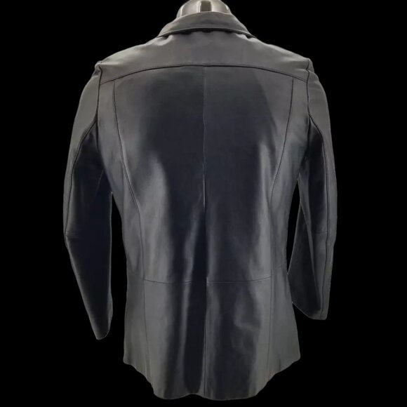 Wilsons Leather Pelle Studio Women Black Leather Insulated Jacket Coat Zip Large - Picture 2 of 13